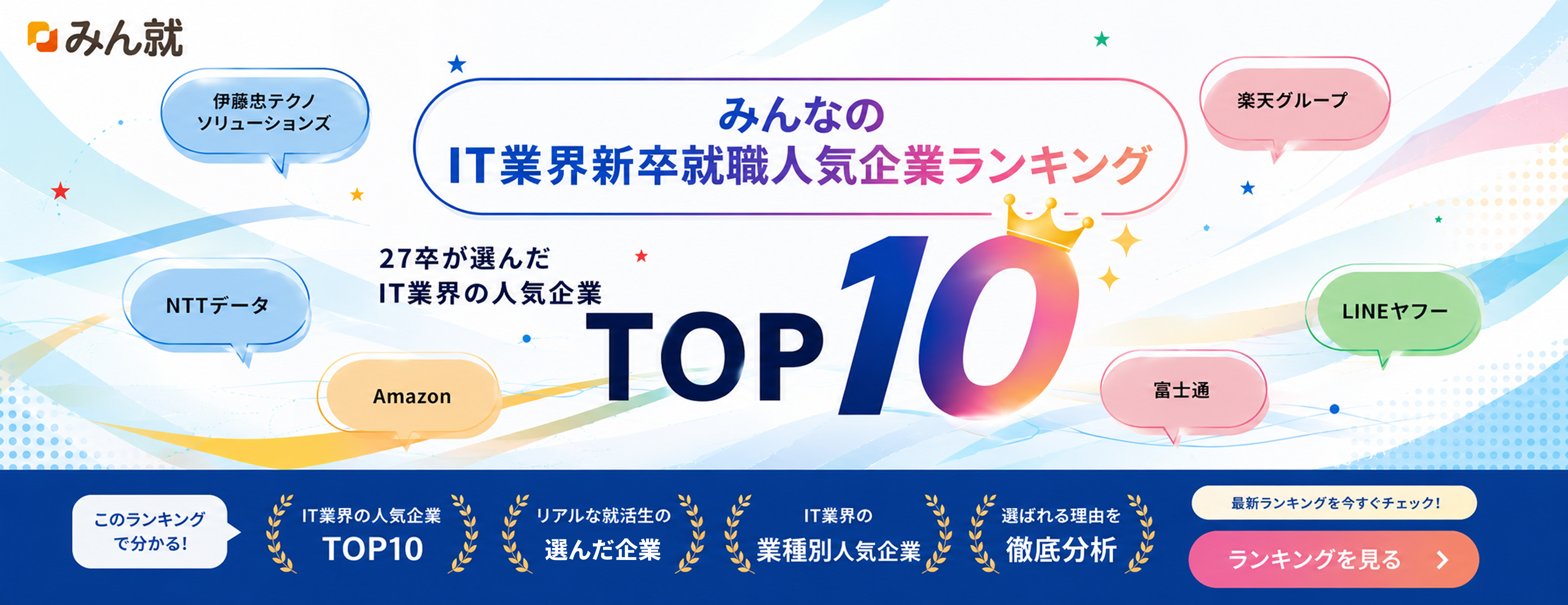2027年卒 みんなのIT業界新卒就職人気企業ランキング