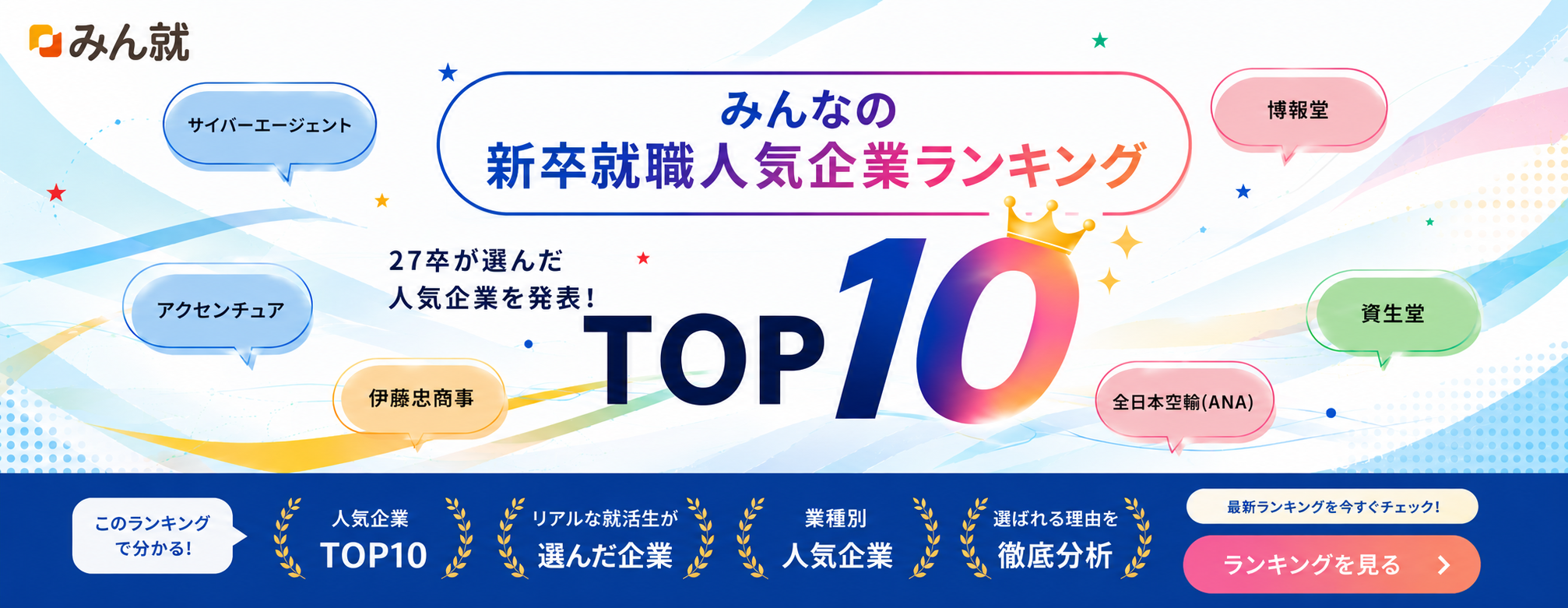 2027年卒 みんなの新卒就職人気企業ランキング