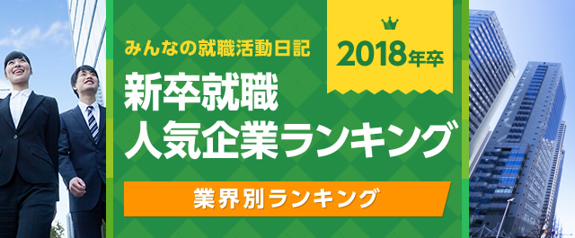 2018年卒 新卒就職人気企業ランキング│業界別ランキング - みん就(みんなの就職活動日記)