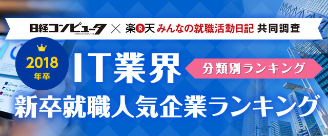 2018年卒 IT業界 新卒就職人気企業ランキング│分類別ランキング - みん就(みんなの就職活動日記)