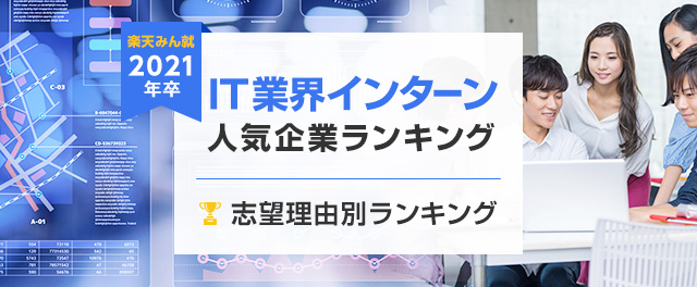 2021年卒 IT業界インターン人気企業ランキング│志望理由別ランキング